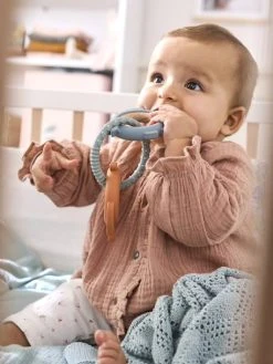 Anneaux De Dentition En Bois Et Silicone Multicolor - Vertbaudet -Boutique Ergobaby anneaux de dentition en bois et silicone 2
