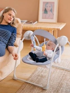 Balancelle Pliable Avec Arche De Jeux Vertbaudet Astro'Nef Gris Clair - Vertbaudet