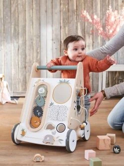 Chariot De Marche Avec Freins HANOÏ En Bois FSC® Multicolore - Vertbaudet -Boutique Ergobaby chariot de marche avec freins hanoi en bois fsc 4