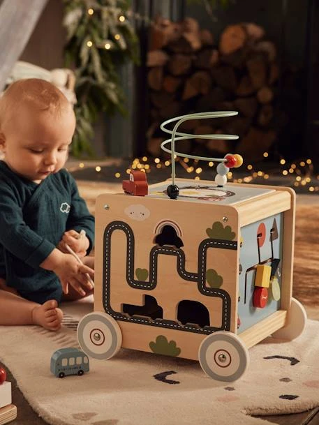 Cube D'activités à Tirer EN VOITURE SIMON En Bois FSC® Multicolore - Vertbaudet 2 Cube D'activités à Tirer EN VOITURE SIMON En Bois FSC® Multicolore - Vertbaudet – Image 2