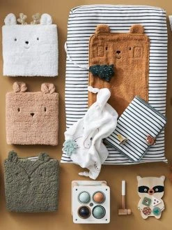 Doudou Carré + Hochet GREEN FOREST Multicolore - Vertbaudet -Boutique Ergobaby doudou carre hochet green forest 2