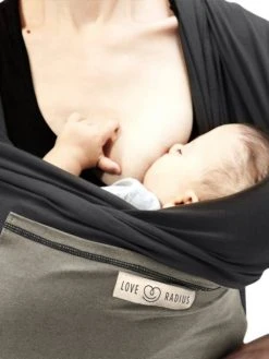 Echarpe De Portage L'originale LOVE RADIUS By JE PORTE MON BEBE Anthracite/olive - Love Radius JPMB -Boutique Ergobaby echarpe de portage loriginale love radius by je porte mon bebe 3
