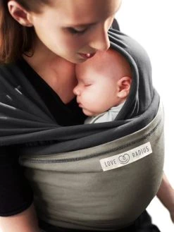 Echarpe De Portage L'originale LOVE RADIUS By JE PORTE MON BEBE Anthracite/olive - Love Radius JPMB -Boutique Ergobaby echarpe de portage loriginale love radius by je porte mon bebe 4