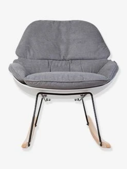 Fauteuil à Bascule CHILDHOME Rocking Chaise Lounge Blanc + Gris - Childhome