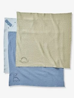 Lot De 3 Langes En Gaze De Coton PETIT DINO Bleu - Vertbaudet 5 Lot De 3 Langes En Gaze De Coton PETIT DINO Bleu - Vertbaudet -Boutique Ergobaby lot de 3 langes en gaze de coton petit dino 2