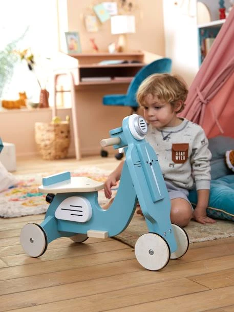 Porteur Scooter En Bois FSC® Bleu - Vertbaudet 2 Porteur Scooter En Bois FSC® Bleu - Vertbaudet – Image 2