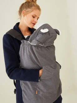 Protège Porte-bébé Doudoune Gris - Vertbaudet -Boutique Ergobaby protege porte bebe doudoune 4