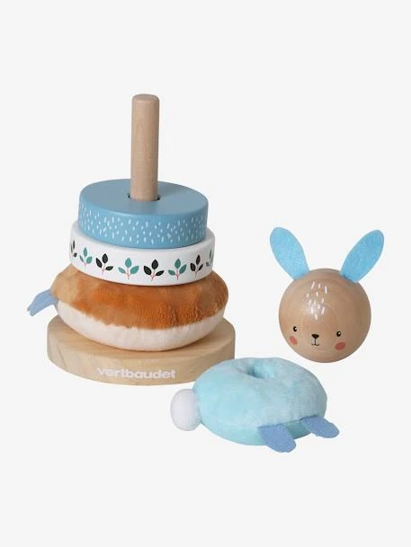 Pyramide à Empiler Tissu Et Bois FSC® Bleu - Vertbaudet 2 Pyramide à Empiler Tissu Et Bois FSC® Bleu - Vertbaudet – Image 2