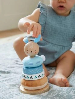 Pyramide à Empiler Tissu Et Bois FSC® Bleu - Vertbaudet 8 Pyramide à Empiler Tissu Et Bois FSC® Bleu - Vertbaudet -Boutique Ergobaby pyramide a empiler tissu et bois fsc 2