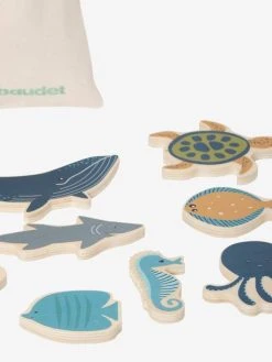 Set D'animaux Marins En Bois FSC® Bleu - Vertbaudet -Boutique Ergobaby set danimaux marins en bois fsc 2