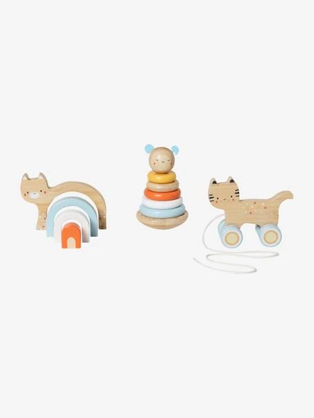 Set De 3 Jouets En Bambou Multicolore - Vertbaudet 1 Set De 3 Jouets En Bambou Multicolore - Vertbaudet