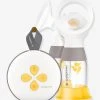 Tire-lait électrique Double Rechargeable Swing Maxi MEDELA + 2 Téterelles Blanc/jaune - Medela