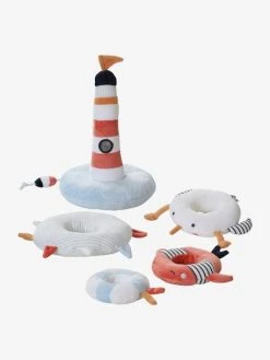 Tour à Empiler En Tissu LEON SUR LE PONTON Multicolore - Vertbaudet -Boutique Ergobaby tour a empiler en tissu leon sur le ponton 3