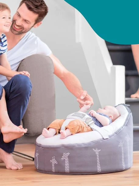 Transat Et Pouf Doomoo Nid BABYMOOV Blanc / Gris - Babymoov 2 Transat Et Pouf Doomoo Nid BABYMOOV Blanc / Gris - Babymoov – Image 2